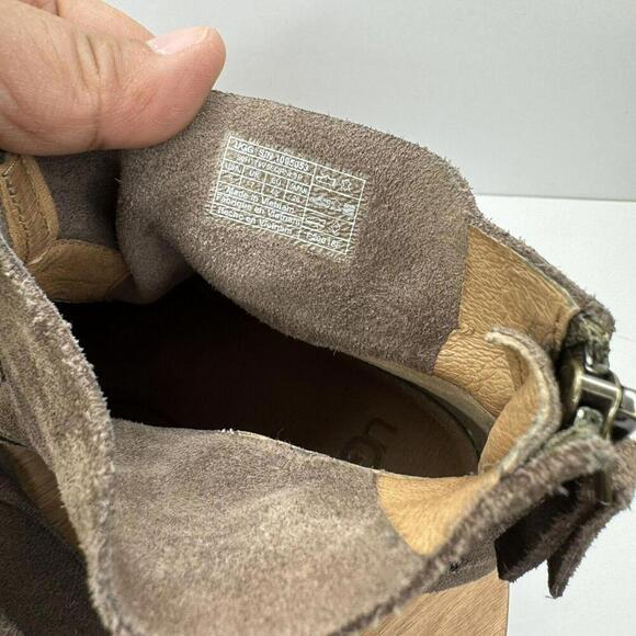 Brown UGG Womens Suede Heeled Ankle Boots With Back Zipper Size 9 Pre-Owned Leat - Picture 6 of 10